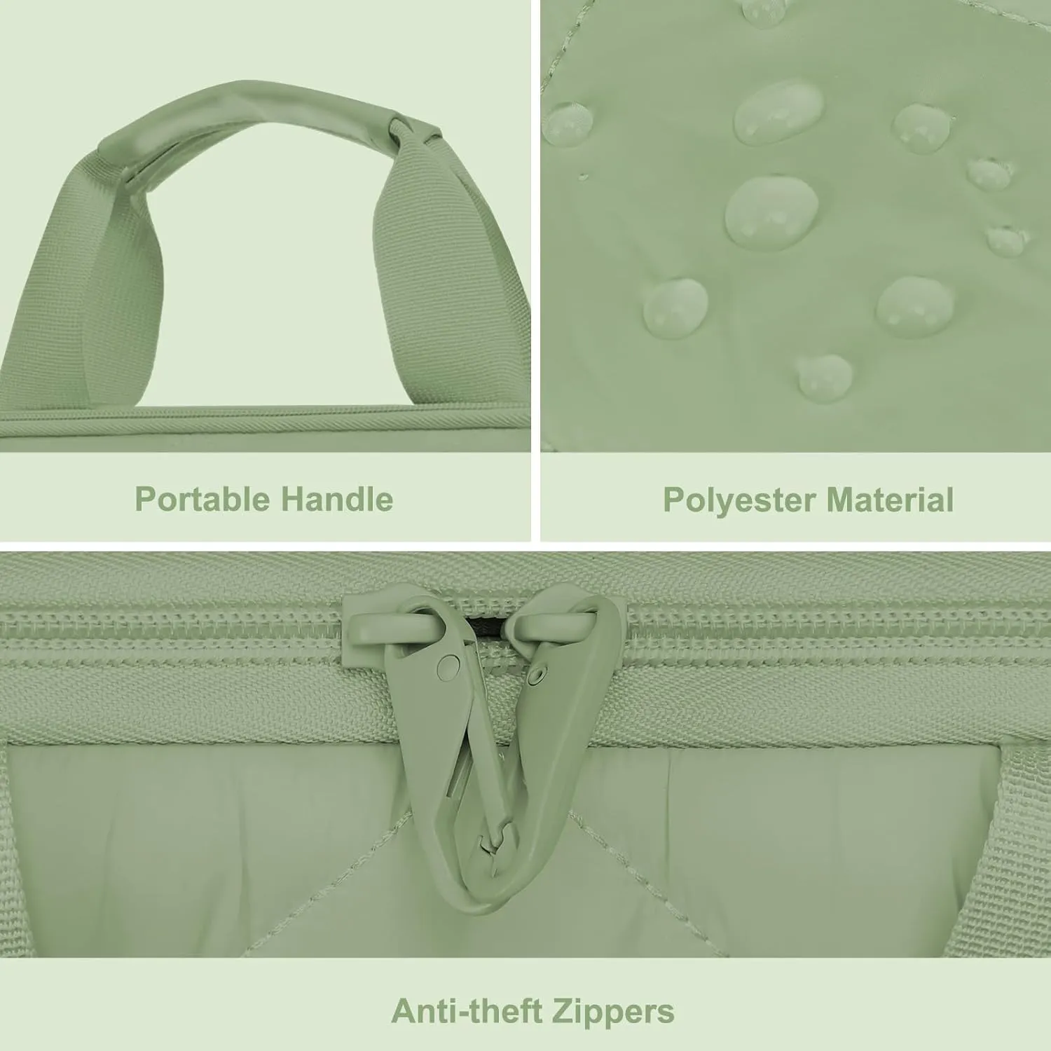 MOSISO 360 Protective Laptop Shoulder Bag, 15-15.6 inch Double Layer Fluffy Padded Laptop Bag with Anti-theft Zipper Compatible with MacBook Pro 16 inch, HP, Dell, Lenovo, Asus Notebook, Antique Green