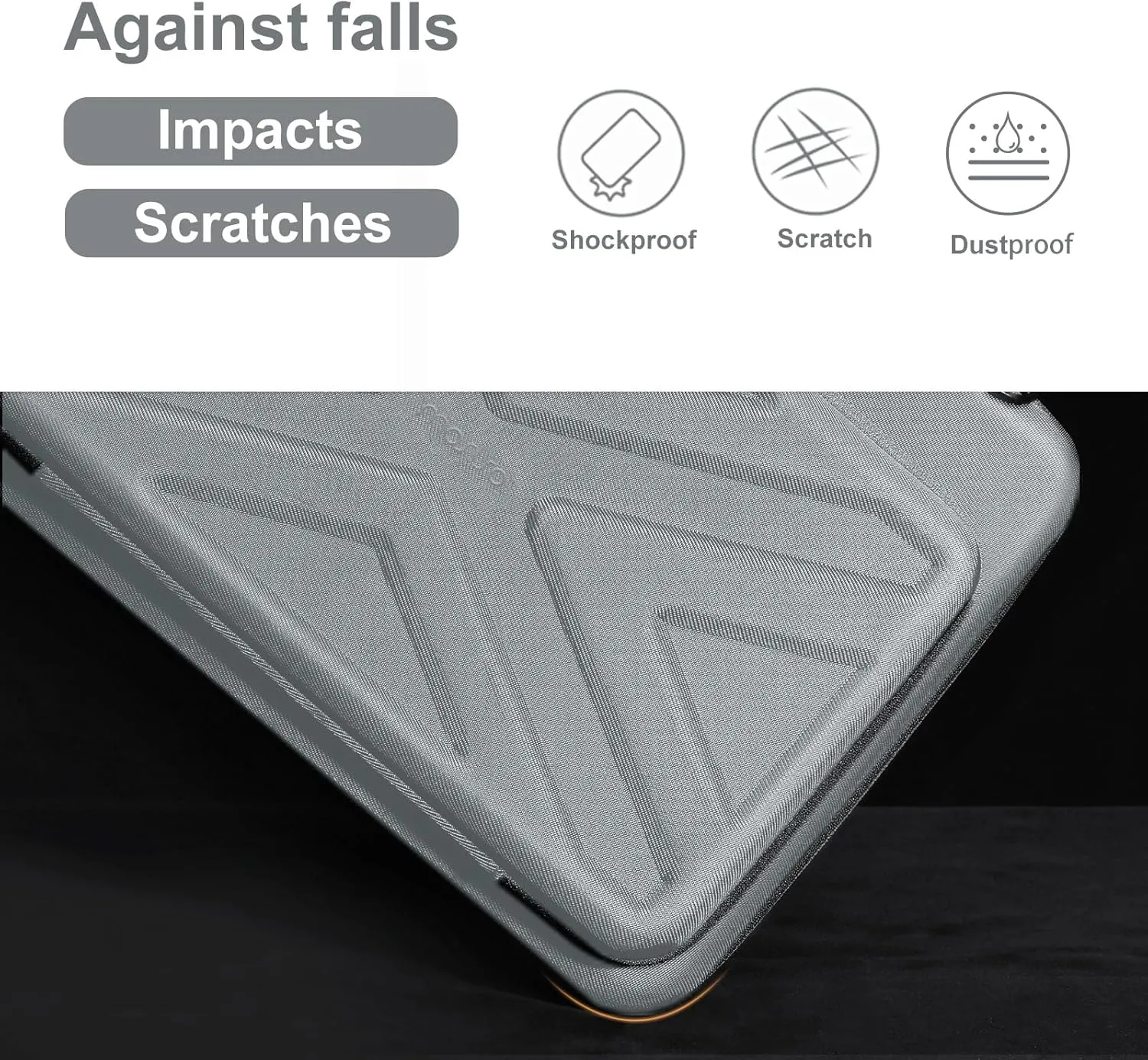 MOSISO Hard Shell Laptop Case for Men Women,13 inch Computer Bag Compatible with MacBook, HP, Dell, Lenovo, Asus, Notebook,13.3 inch Laptop Bag with Front Pocket & Shoulder Strap, Gray