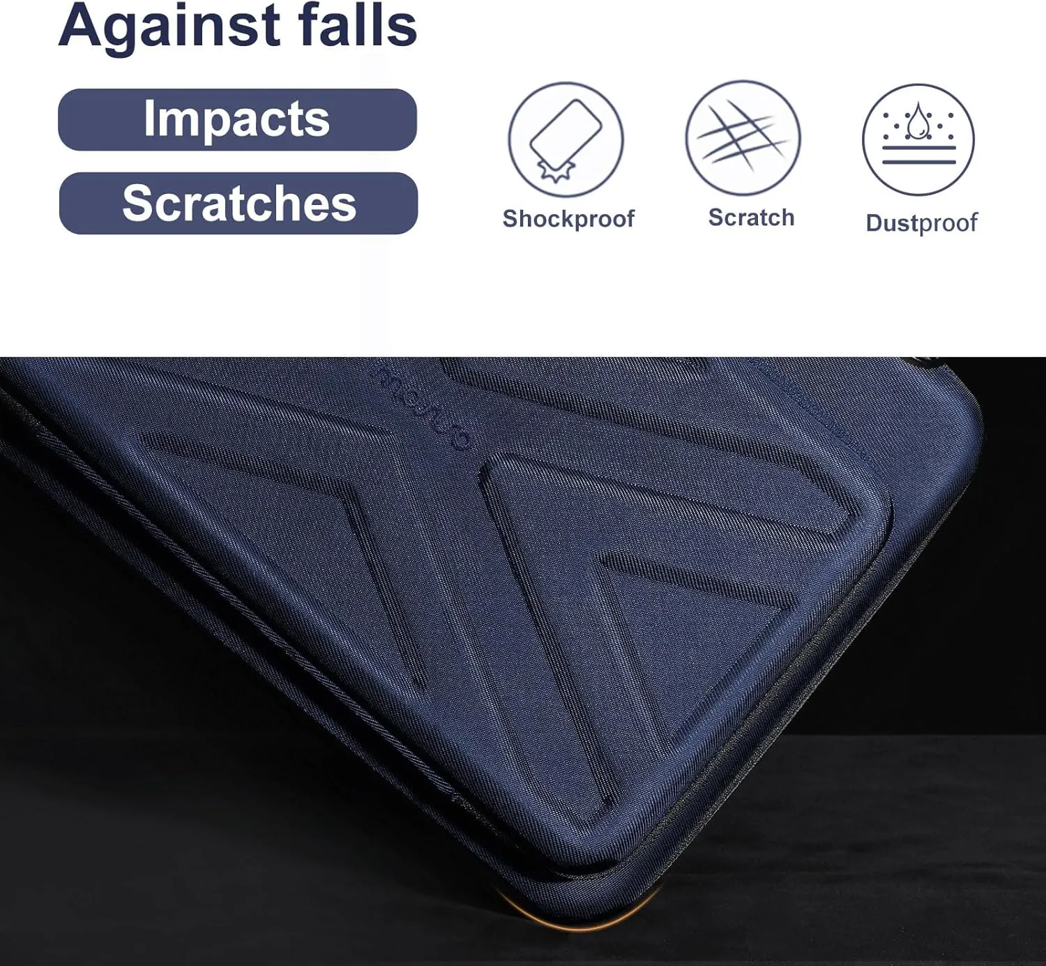MOSISO Hard Shell Laptop Case for Men Women,15-15.6 inch Computer Bag Compatible with MacBook, HP, Dell, Lenovo, Asus, Notebook,16 inch Laptop Bag with Front Pocket & Shoulder Strap, Navy Blue