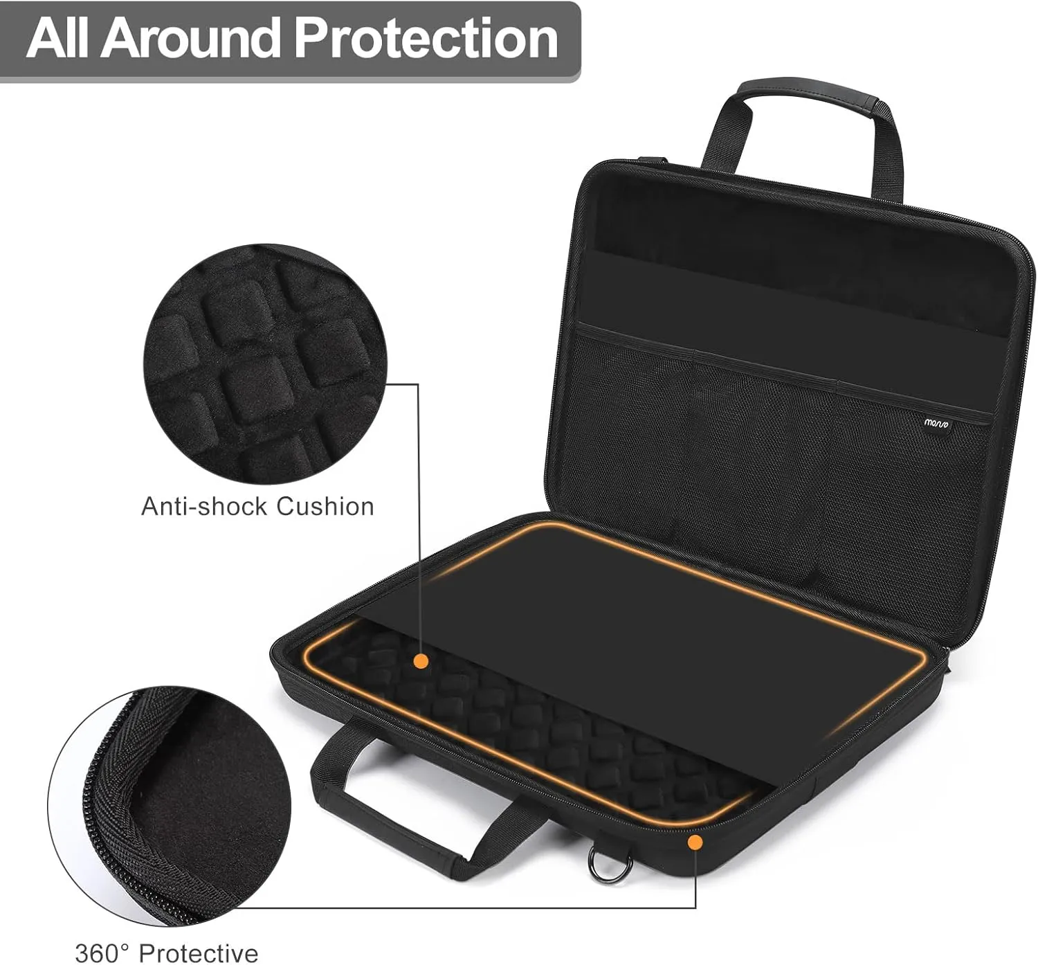 MOSISO Hard Shell Laptop Case for Men Women,17 inch Computer Bag Compatible with MacBook, HP, Dell, Lenovo, Asus, Notebook,17.3 inch Laptop Bag with Front Pocket & Shoulder Strap, Black