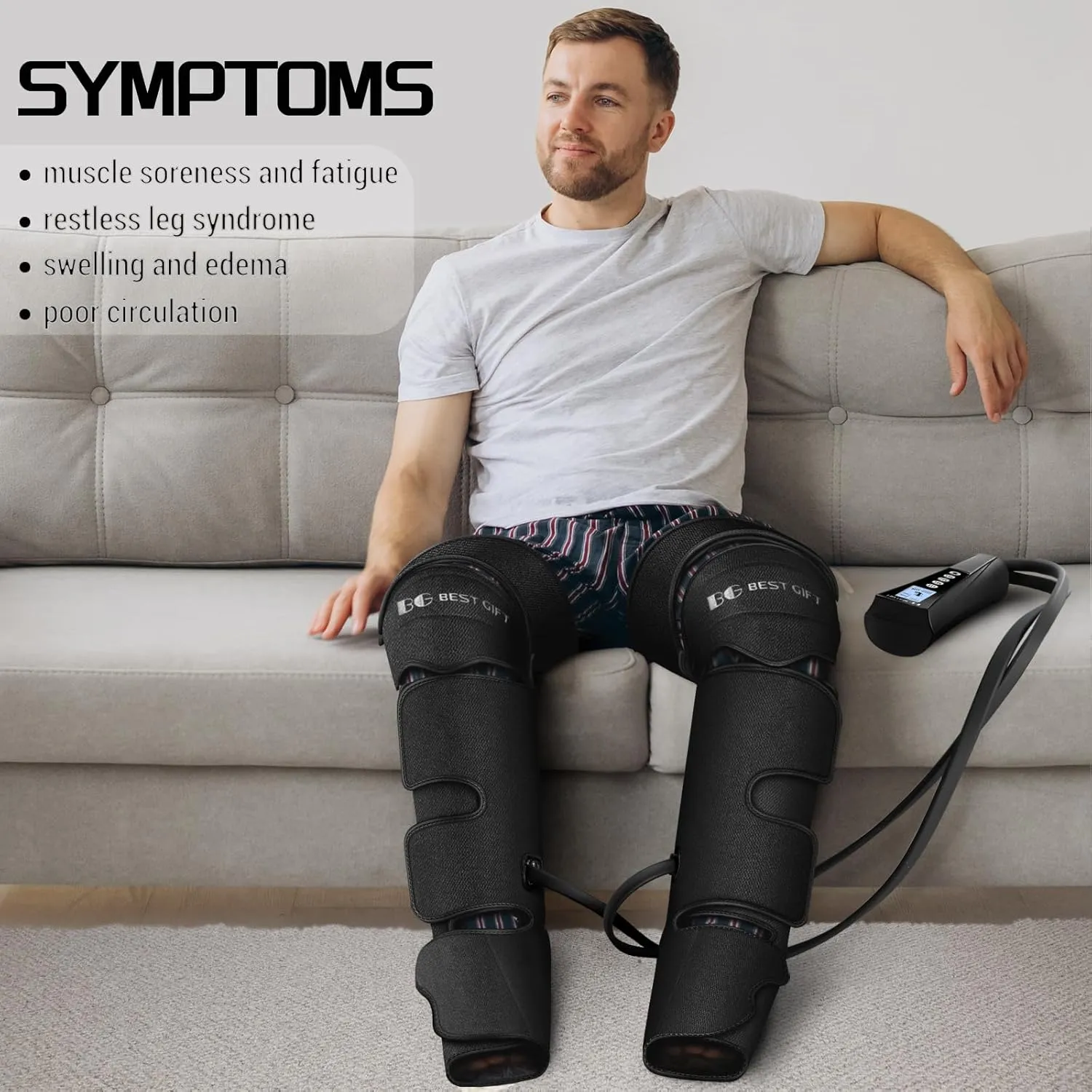 Mother's Day & Father's Day Gifts for Mom & Dad from Daughter or Son, Air Compression Foot & Leg Massager with Heat - Relief for Varicose Veins & Muscle Fatigue - Ideal Christmas Gift for Men & Women