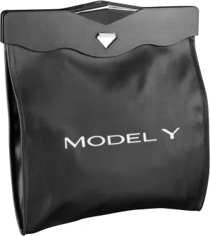 Motrobe 2025 Tesla Model Y 2020-2025 Trash Can Garbage Bag Garbage Bin [Strong Magnetic Buckle] [Waterproof] with LED Light Faux Leather Model Y Interior Accessories 2.5 gallons