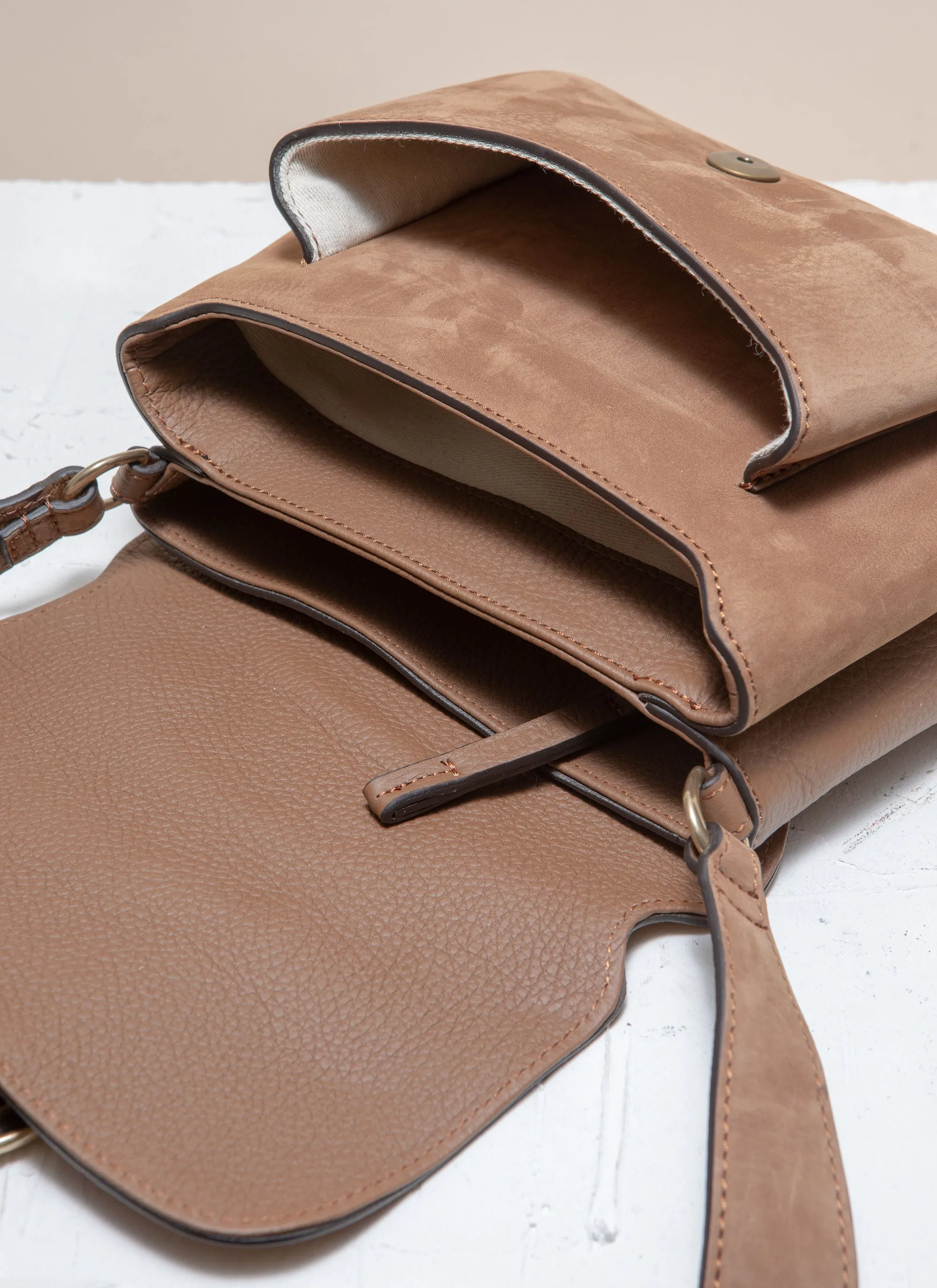 NAMI MINI Almond Nubuck Crossbody bag