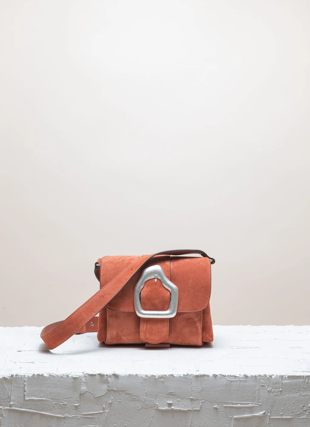 NAMI MINI Auburn Suede Crossbody bag