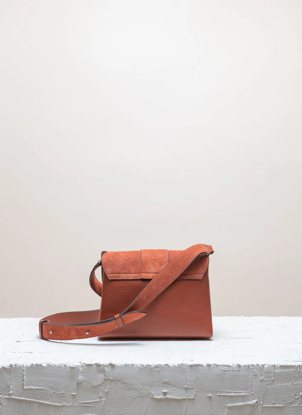 NAMI MINI Auburn Suede Crossbody bag