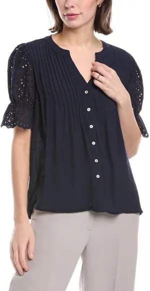 Nanette Nanette Lepore Womens Blouse, XL, Blue
