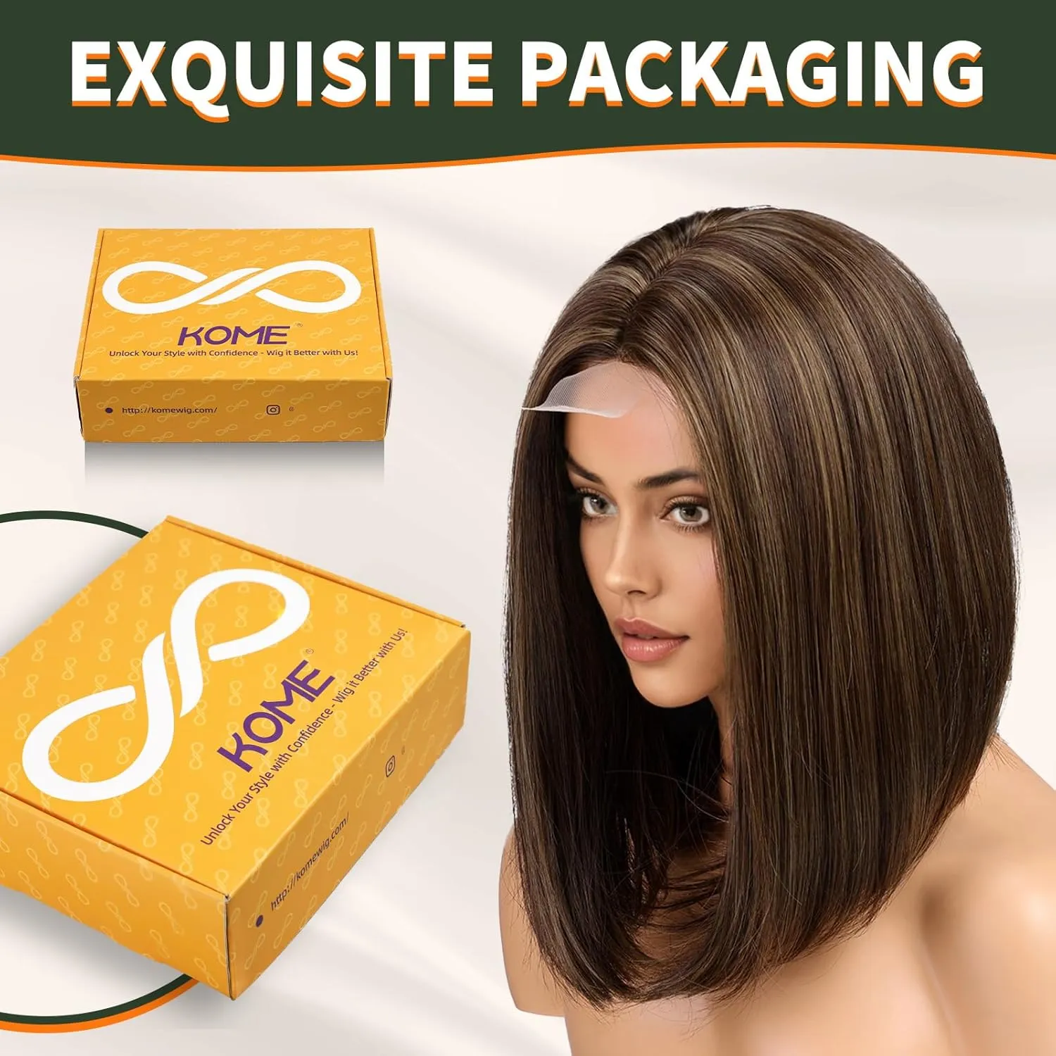 Natural Brown Highlight Short Bob Wigs,Brown Straight Shoulder Length Wigs for Women,Middle Part Heat Resistant Fibre Synthetic Wig Daily Use…