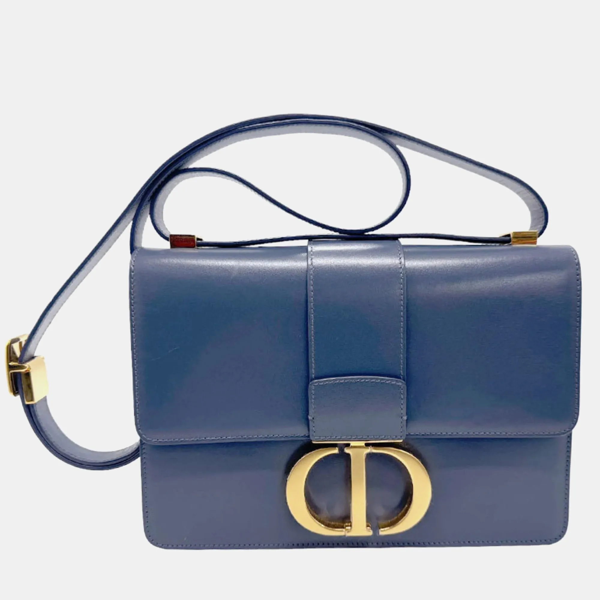 Navy Blue Leather 30 Montaigne Shoulder Bags