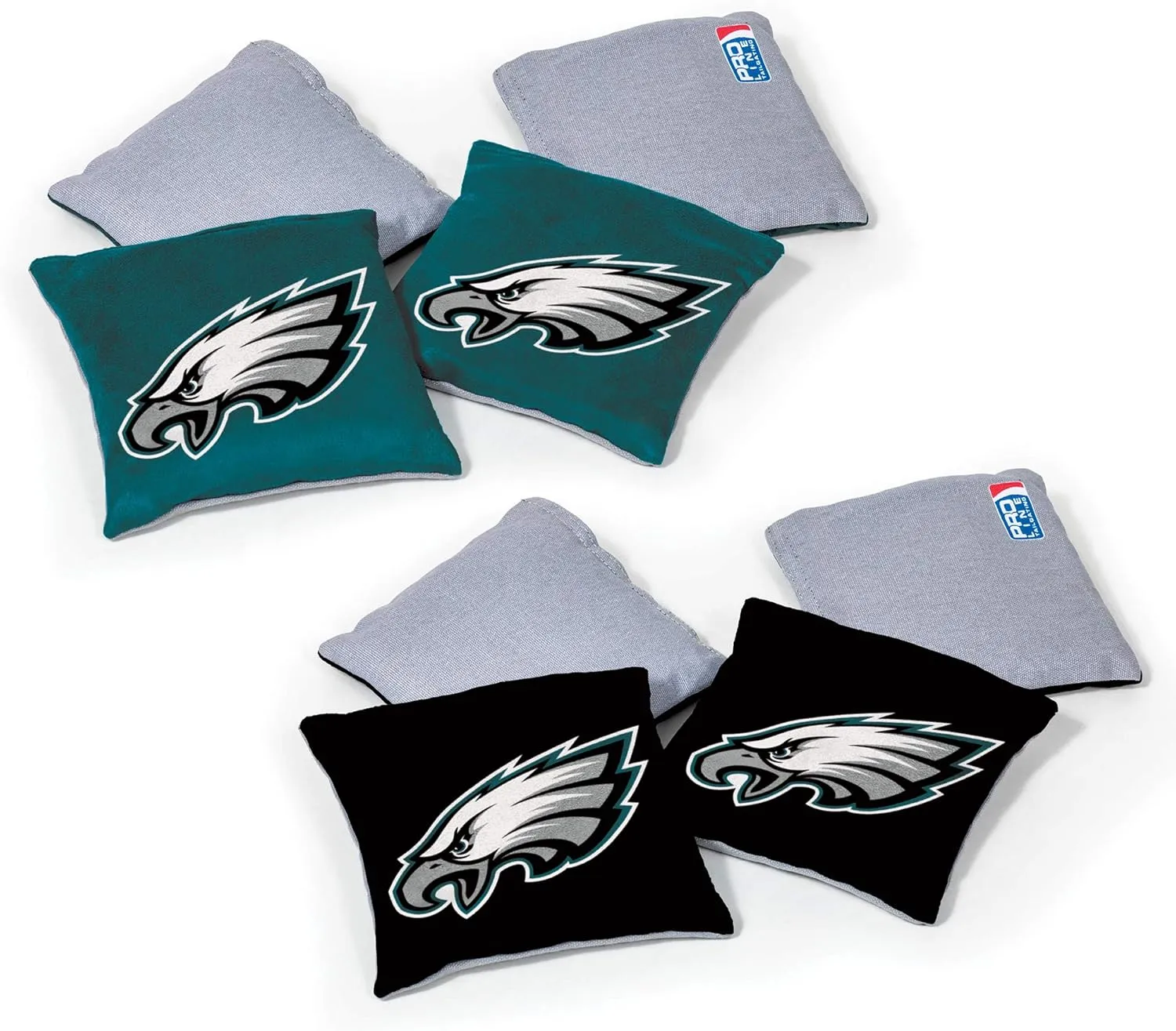 NFL Pro Football Dual Sided Bean Bags by Wild Sports, 8 Count, Premium Toss Bags for Cornhole Set - Great for Tailgates, Outdoors, Backyard