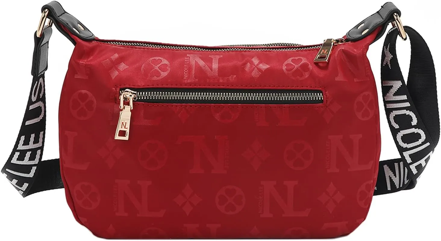 Nicole Lee Shoulder Bag, Lightweight Polyester with Vegan Leather Trim