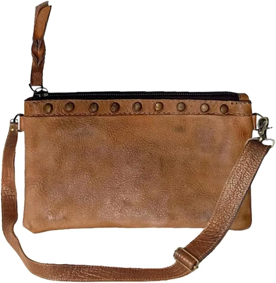 Nmbg102A Small Crossbody Vintage Handmade Genuine Cowhide Leather Women Bag Western Handbag Purse