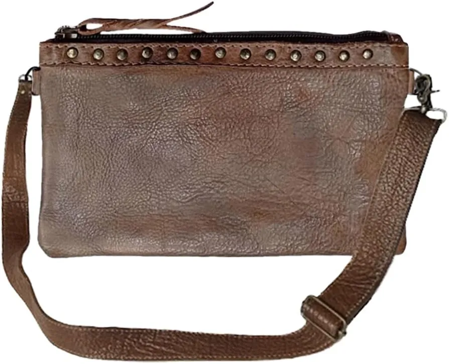 Nmbg102C Small Crossbody Vintage Handmade Genuine Cowhide Leather Women Bag Western Handbag Purse