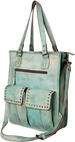 Nmbg111C Tote Vintage Handmade Genuine Cowhide Leather Women Bag Western Handbag Purse