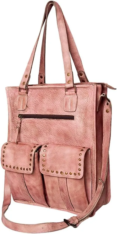 Nmbg111D Tote Vintage Handmade Genuine Cowhide Leather Women Bag Western Handbag Purse