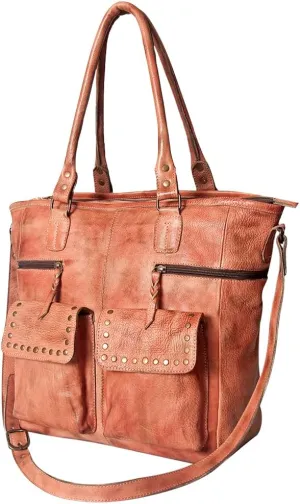 Nmbg116A Tote Vintage Handmade Genuine Cowhide Leather Women Bag Western Handbag Purse