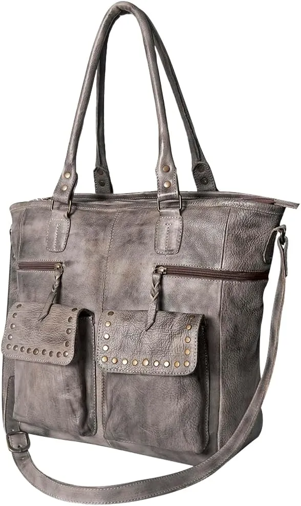 Nmbg116B Tote Vintage Handmade Genuine Cowhide Leather Women Bag Western Handbag Purse