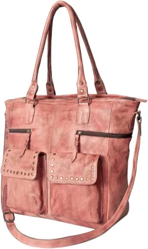 Nmbg124A Tote Vintage Handmade Genuine Cowhide Leather Women Bag Western Handbag Purse