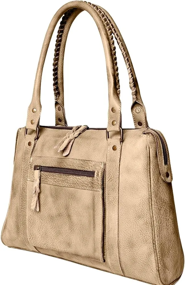 Nmbg128A Tote Vintage Handmade Genuine Cowhide Leather Women Bag Western Handbag Purse