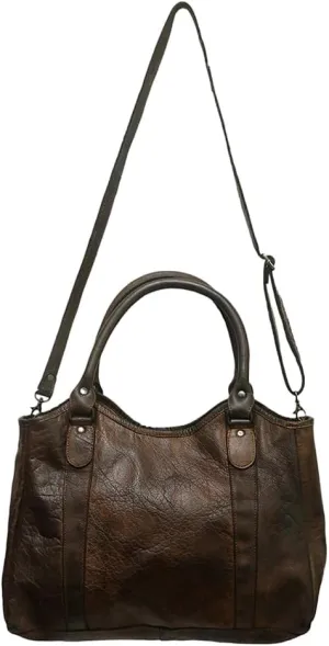 Nmbgm127A Tote Vintage Handmade Genuine Cowhide Leather Women Bag Western Handbag Purse
