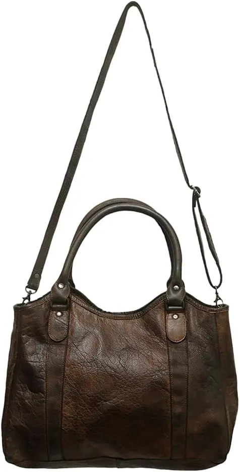 Nmbgm127A Tote Vintage Handmade Genuine Cowhide Leather Women Bag Western Handbag Purse