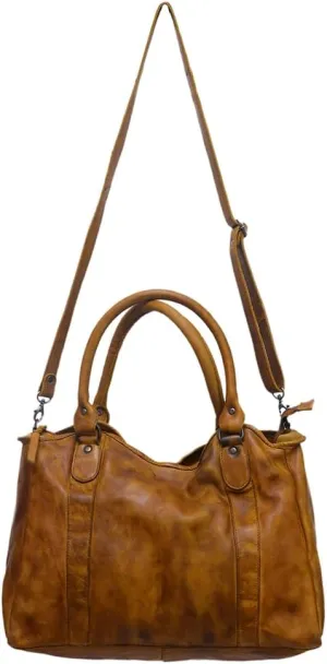 Nmbgm127B Tote Vintage Handmade Genuine Cowhide Leather Women Bag Western Handbag Purse