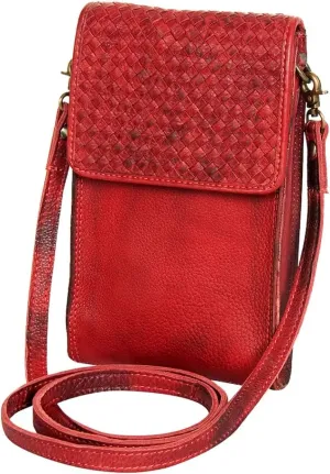 Nmbgm134D Cell Phone Holder Vintage Handmade Genuine Cowhide Leather Women Bag Western Handbag Purse