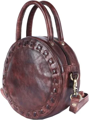 Nmbgm136B Canteen Vintage Handmade Genuine Cowhide Leather Women Bag Western Handbag Purse