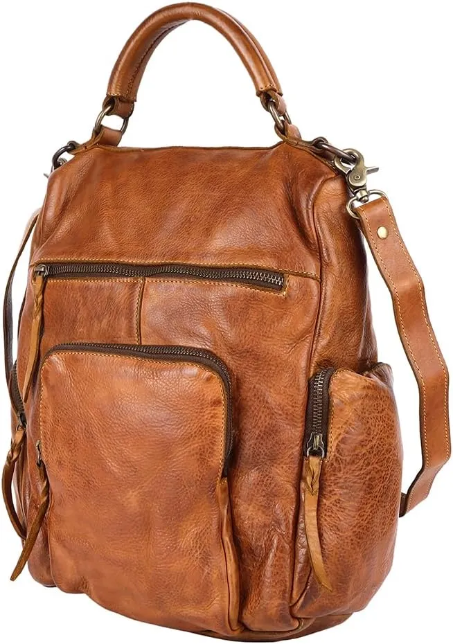 Nmbgm156A Tote Vintage Handmade Genuine Cowhide Leather Women Bag Western Handbag Purse, Brown