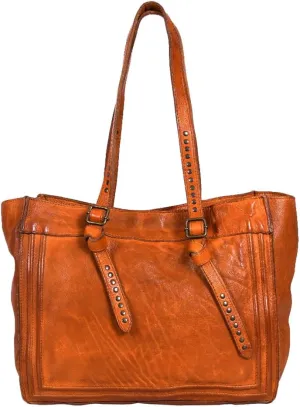 Nmbgr111Tan Tote Vintage Handmade Genuine Cowhide Leather Women Bag Western Handbag Purse