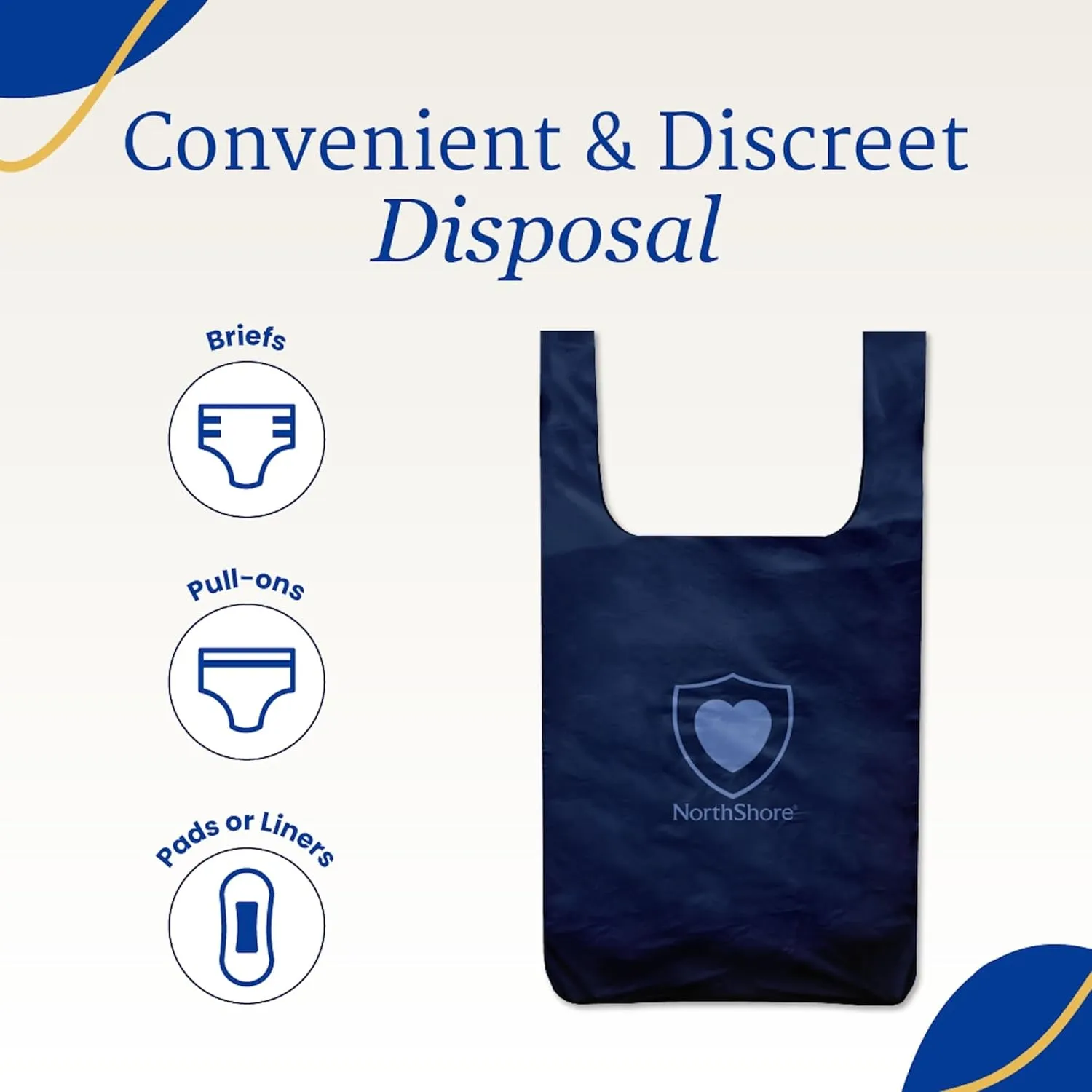 NorthShore DiscreetShield Disposal Bags, 75 Count (3/25s)