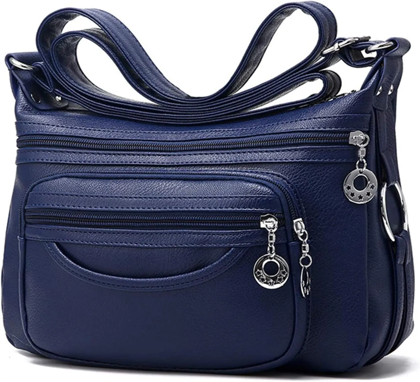 NOTAG Leather Crossbody Bags for Women Multi Pockets Shoulder Bags Ladies Purses Large Travel Handbags