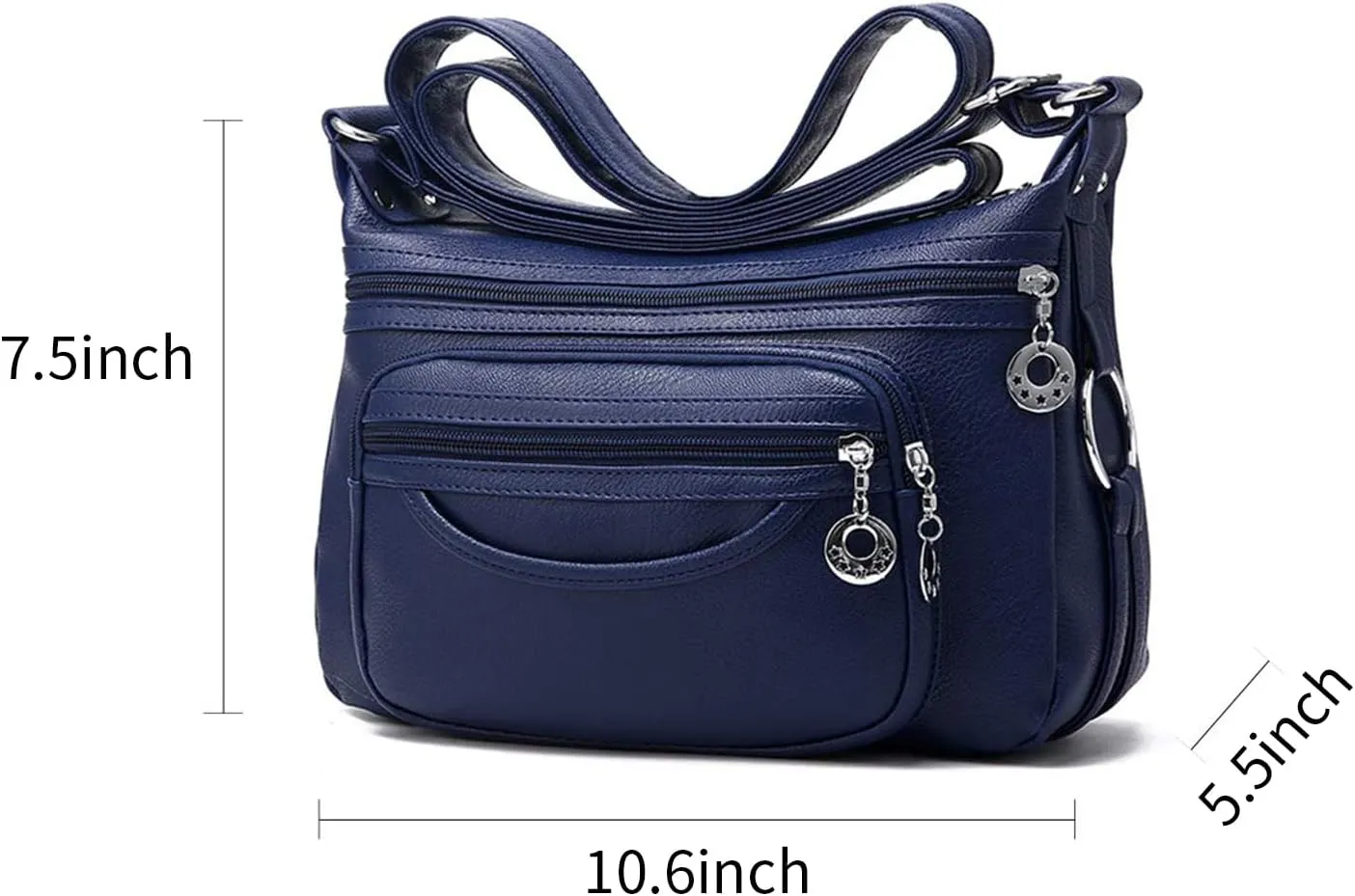 NOTAG Leather Crossbody Bags for Women Multi Pockets Shoulder Bags Ladies Purses Large Travel Handbags