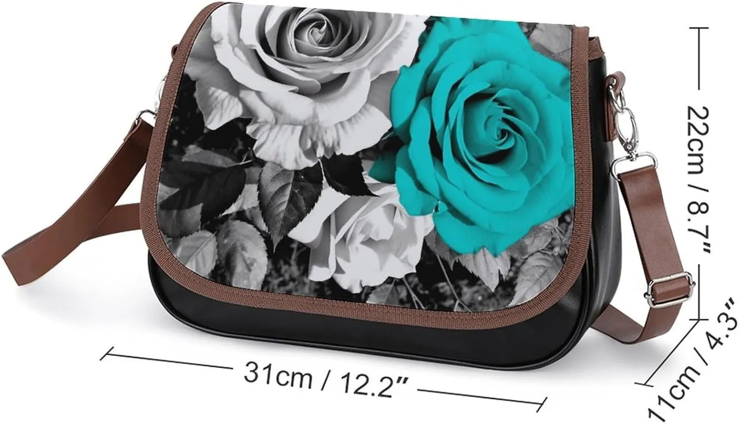 Novelty Boho Abstract Flowers Crossbody Bags for Women Travel Shoulder Bag Small Leather Cross Body Handbags