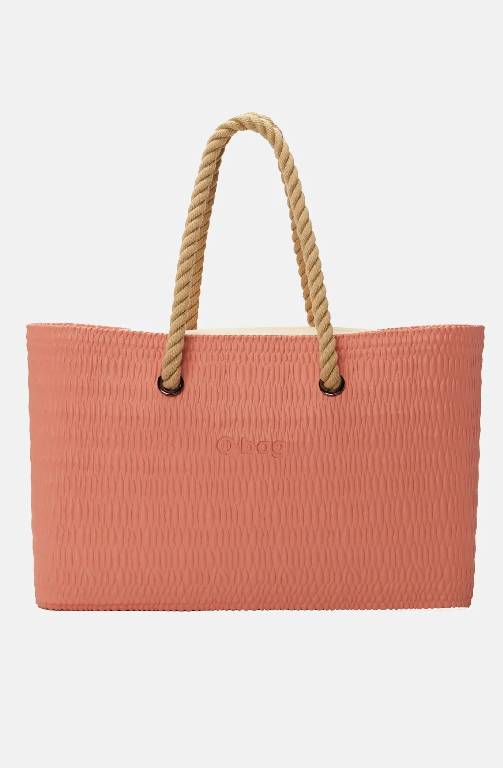 O BAG Beach with Fabric Canvas Inner Bag & Long Rope Handles Natural - Erika