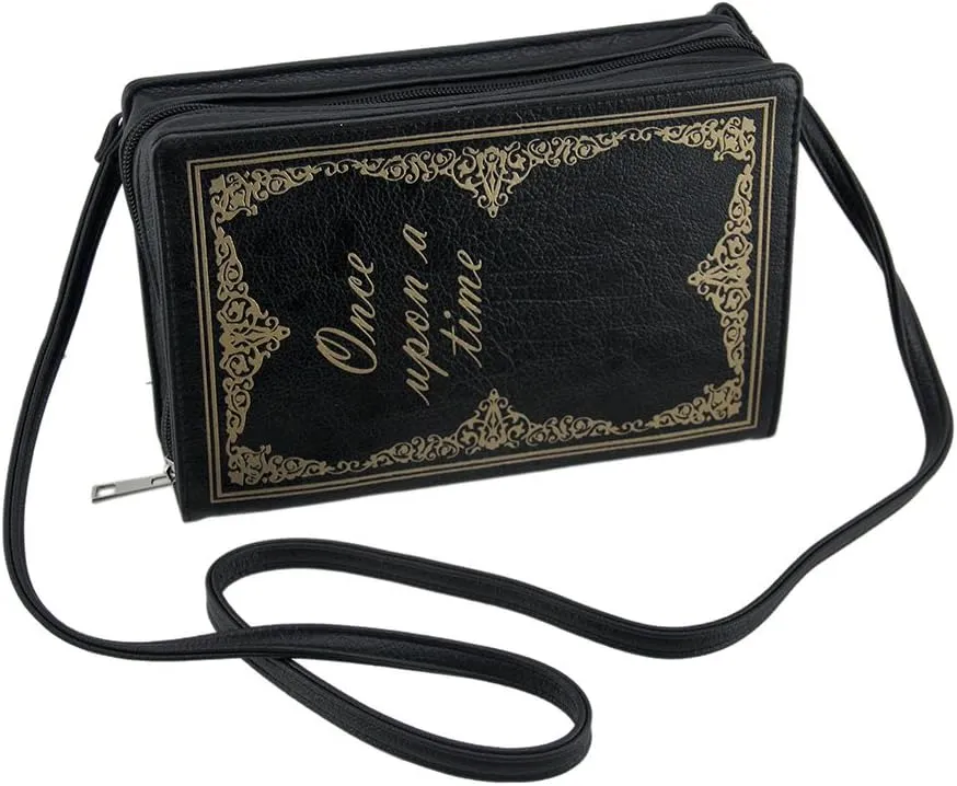 Once Upon a Time Storybook Look Structured Cross Body Purse Black