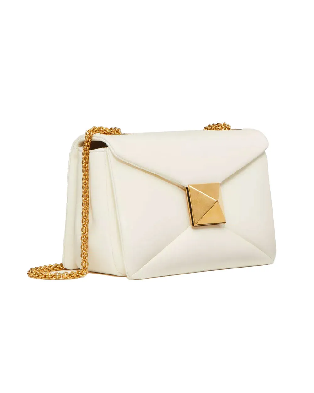 One Stud Small Shoulder Bag in Ivory