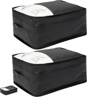 ONTYZZ Vacuum Compression Bag 20 inch Space Saver Bags Travel Case with IP67 Waterproof Zipper for Business Trip, Two Bag Black