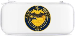 Oregons State Seal Compatible with Switch Carrying Case Hard Travel Game Bag Pouch with 15 Games Accessories