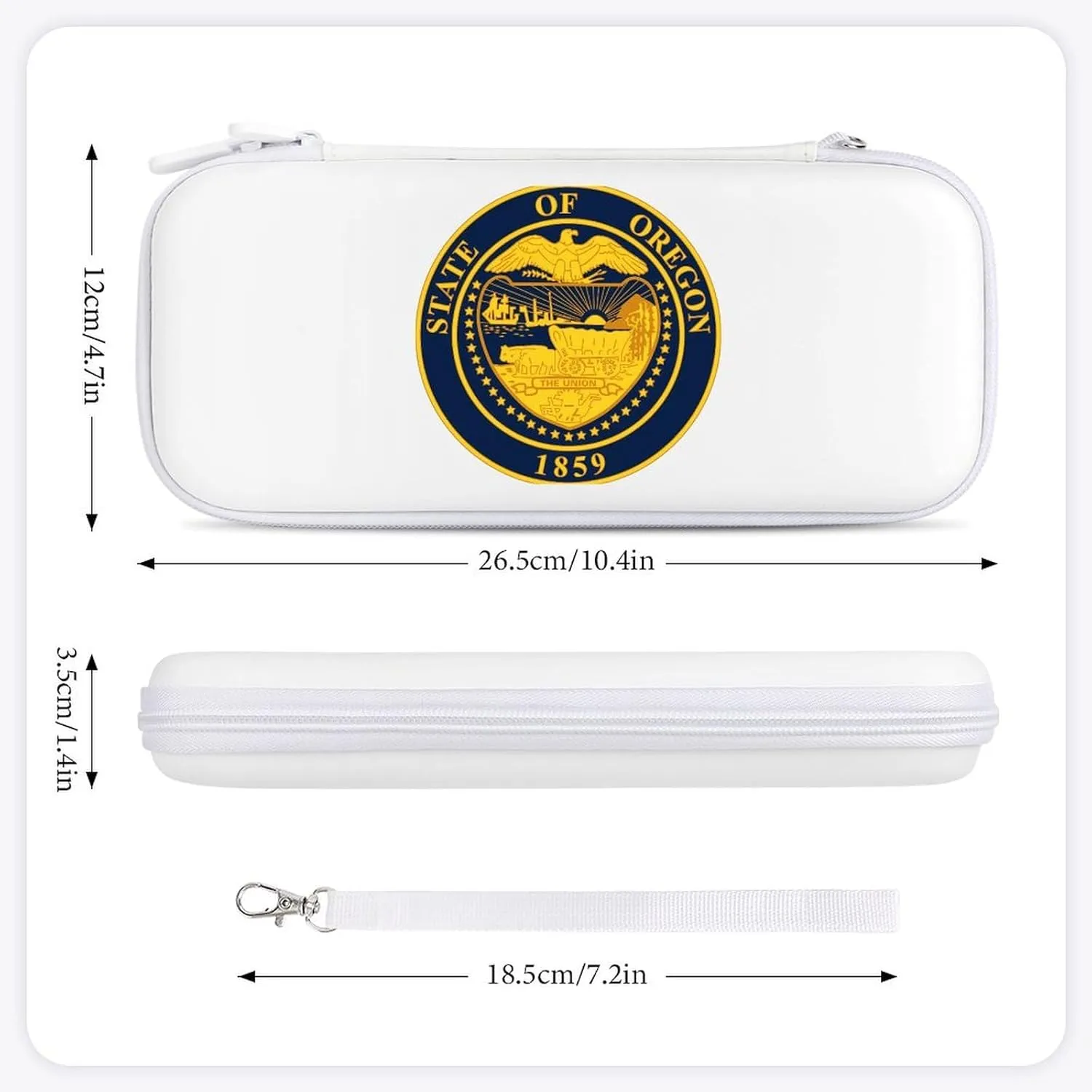 Oregons State Seal Compatible with Switch Carrying Case Hard Travel Game Bag Pouch with 15 Games Accessories