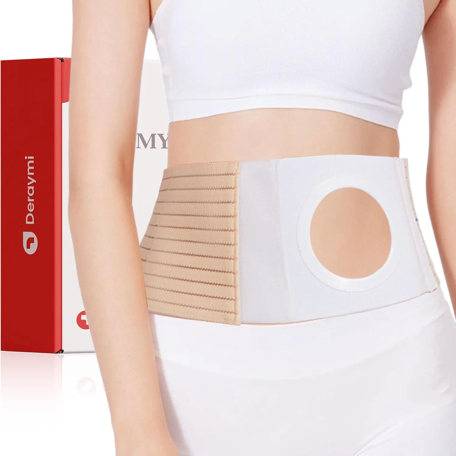 Ostomy Belt, Stoma Hernia Support Belt for Men Women Abdominal, Colostomy Belt for Post Operative Care, Ostomy Stealth Belt Helping Fix Stoma Bag in Place Size (M)