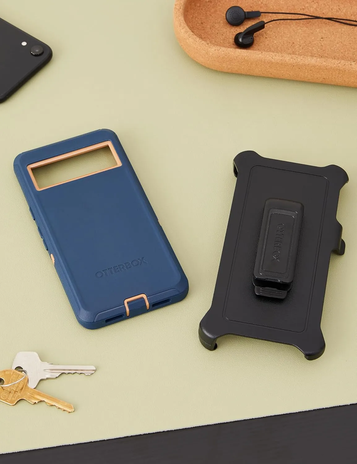 OtterBox Google Pixel 7 Defender Series Case - Blue Suede Shoes, Rugged & Durable, with Port Protection, Includes Holster Clip Kickstand