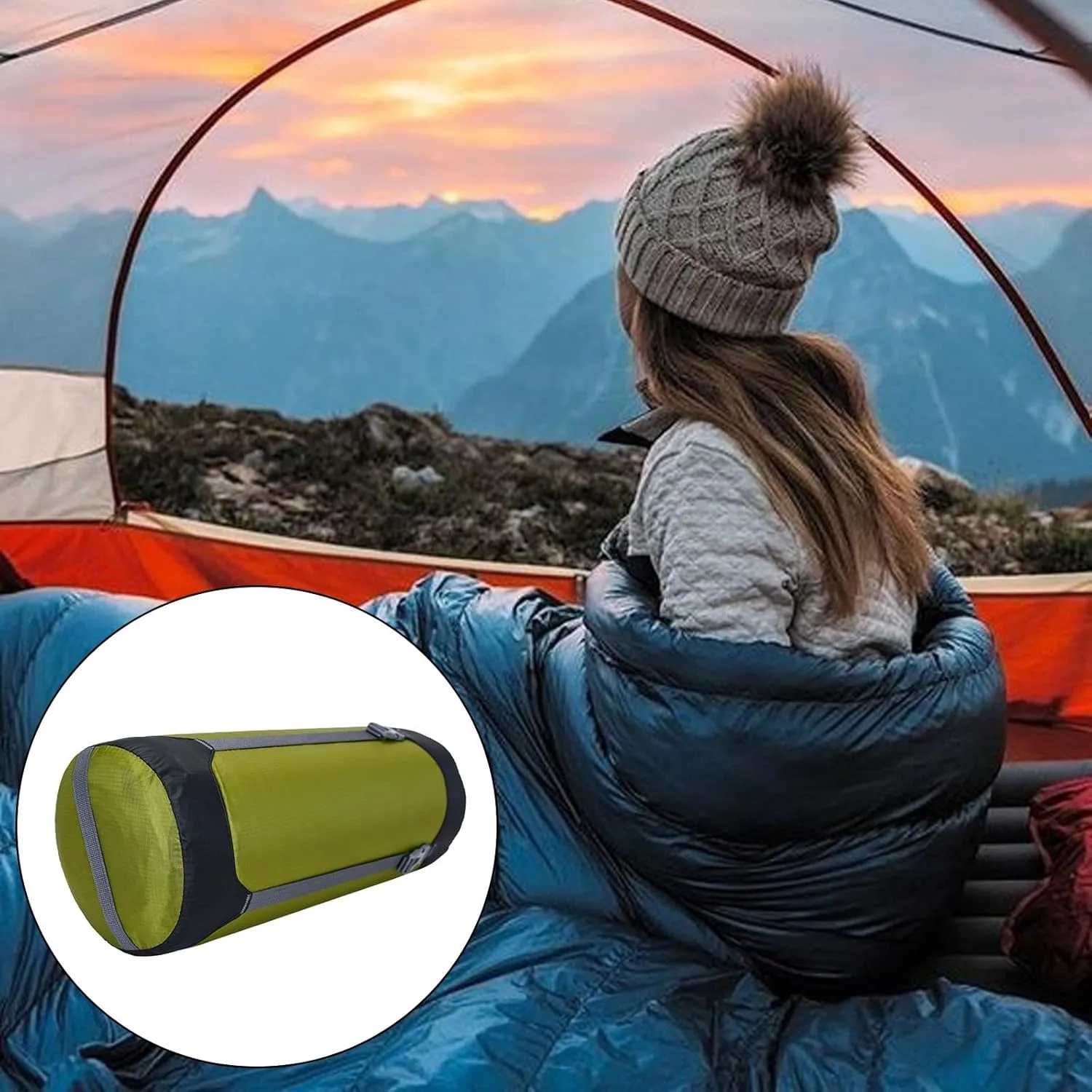Outdoor Portable Sleep Bag Camping Compression Bag Travels Backpacking Bag for Camping and Hiking