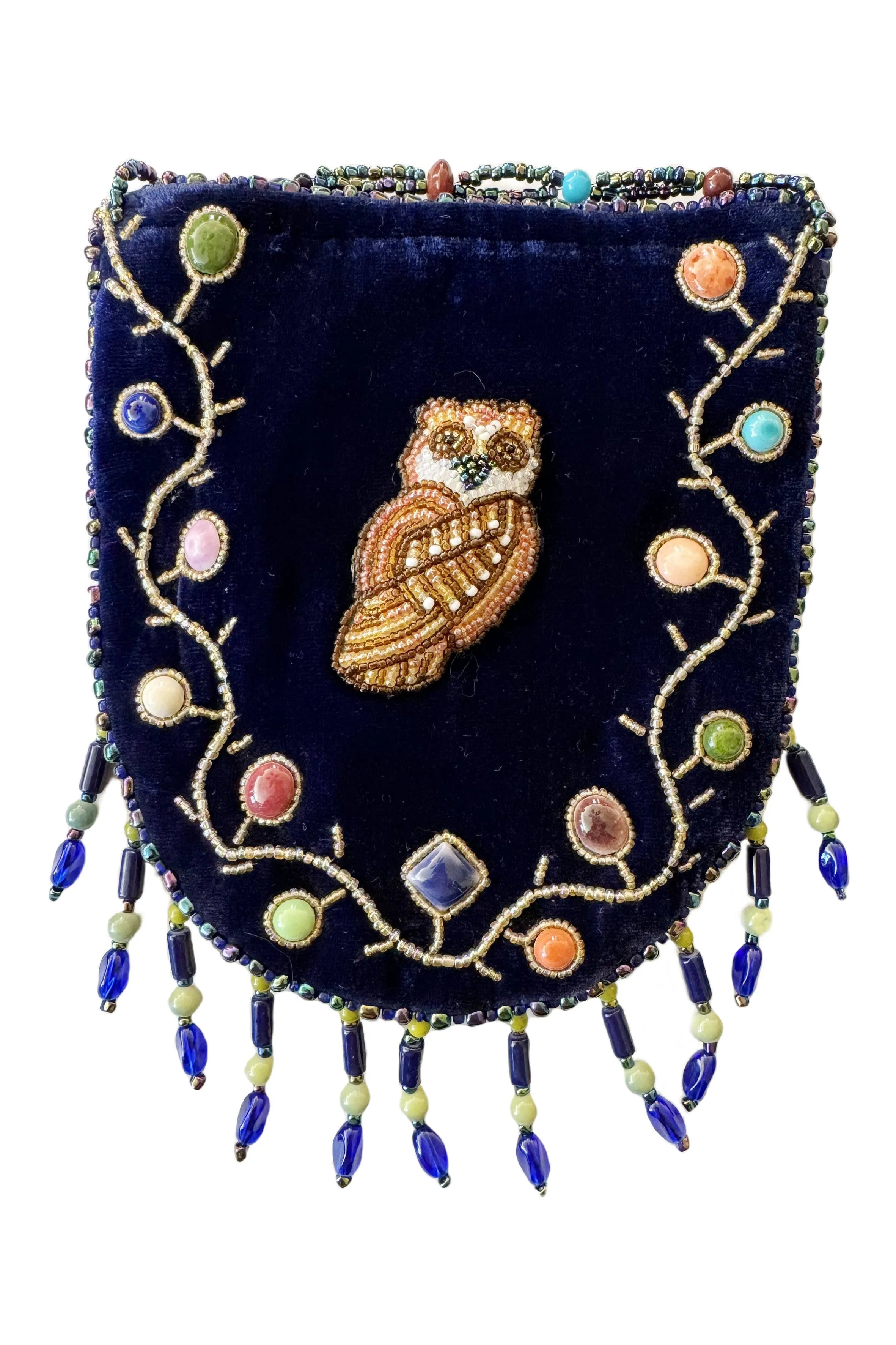 Owl Pattern Velvet Crossbody Mug-Owl