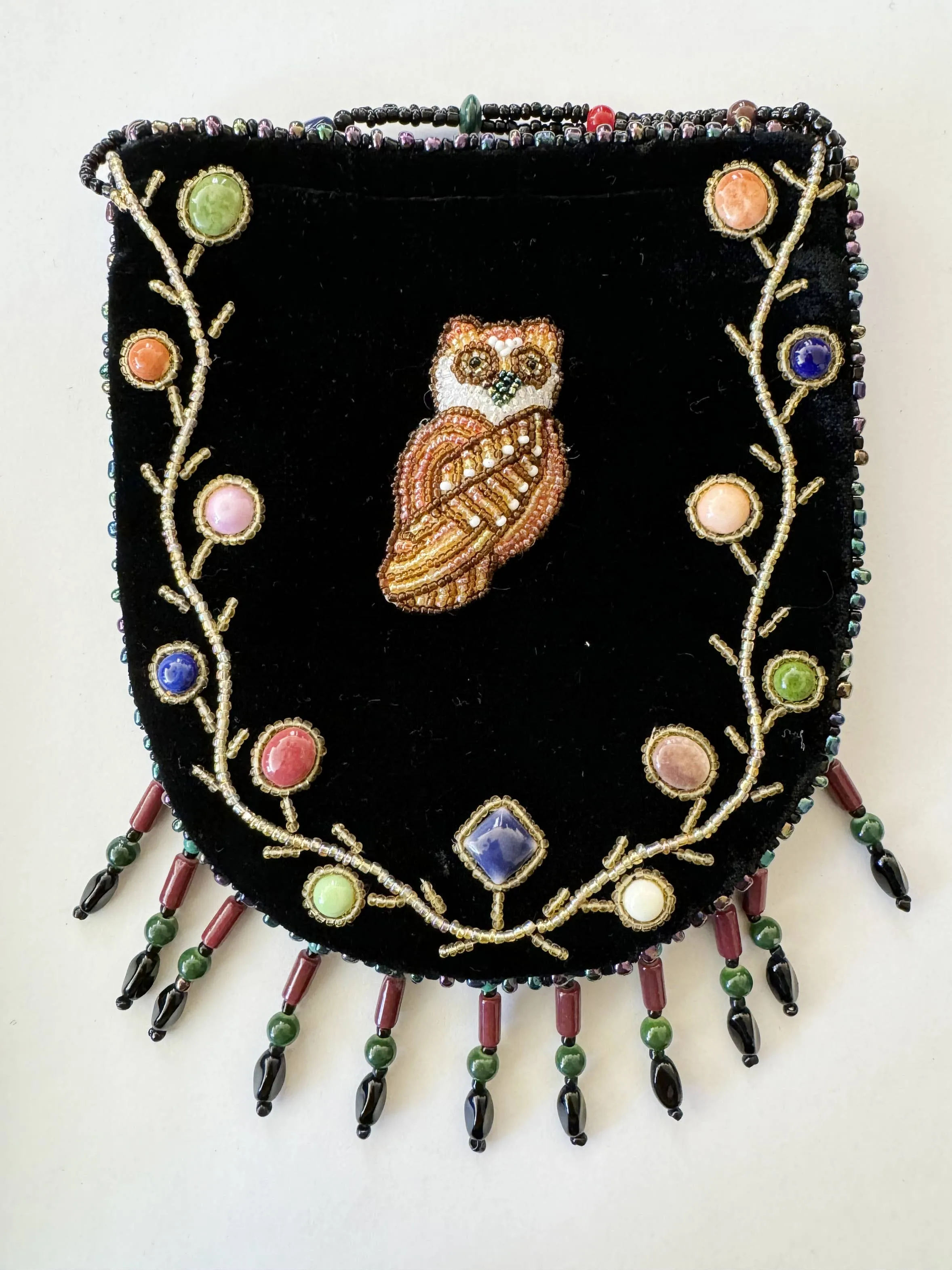 Owl Pattern Velvet Crossbody Mug-Owl