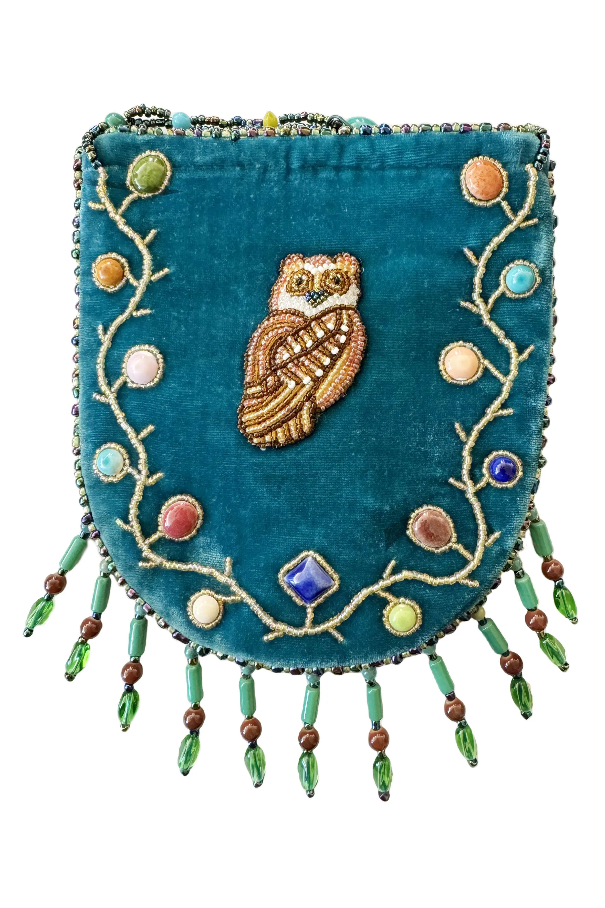 Owl Pattern Velvet Crossbody Mug-Owl