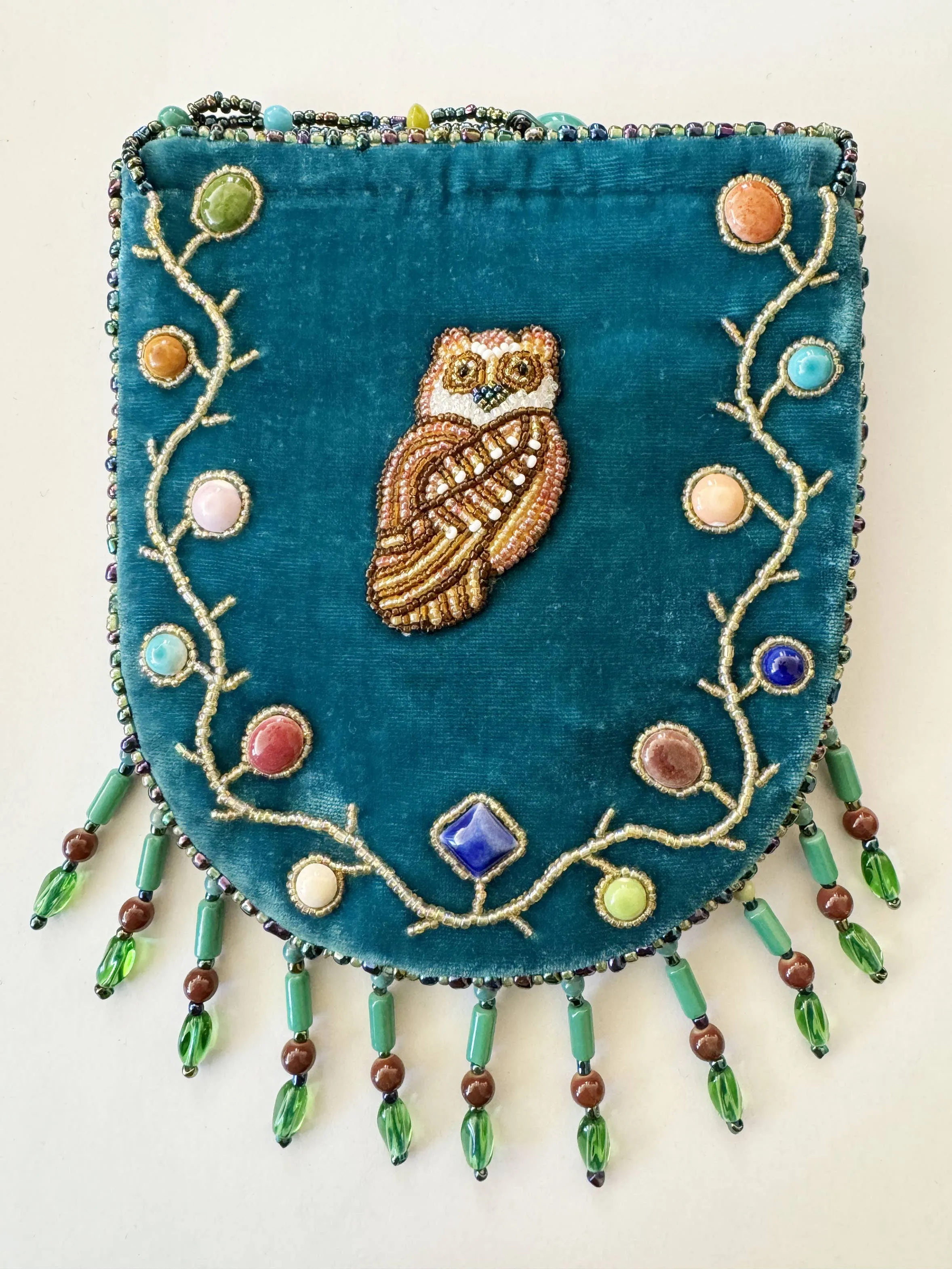 Owl Pattern Velvet Crossbody Mug-Owl