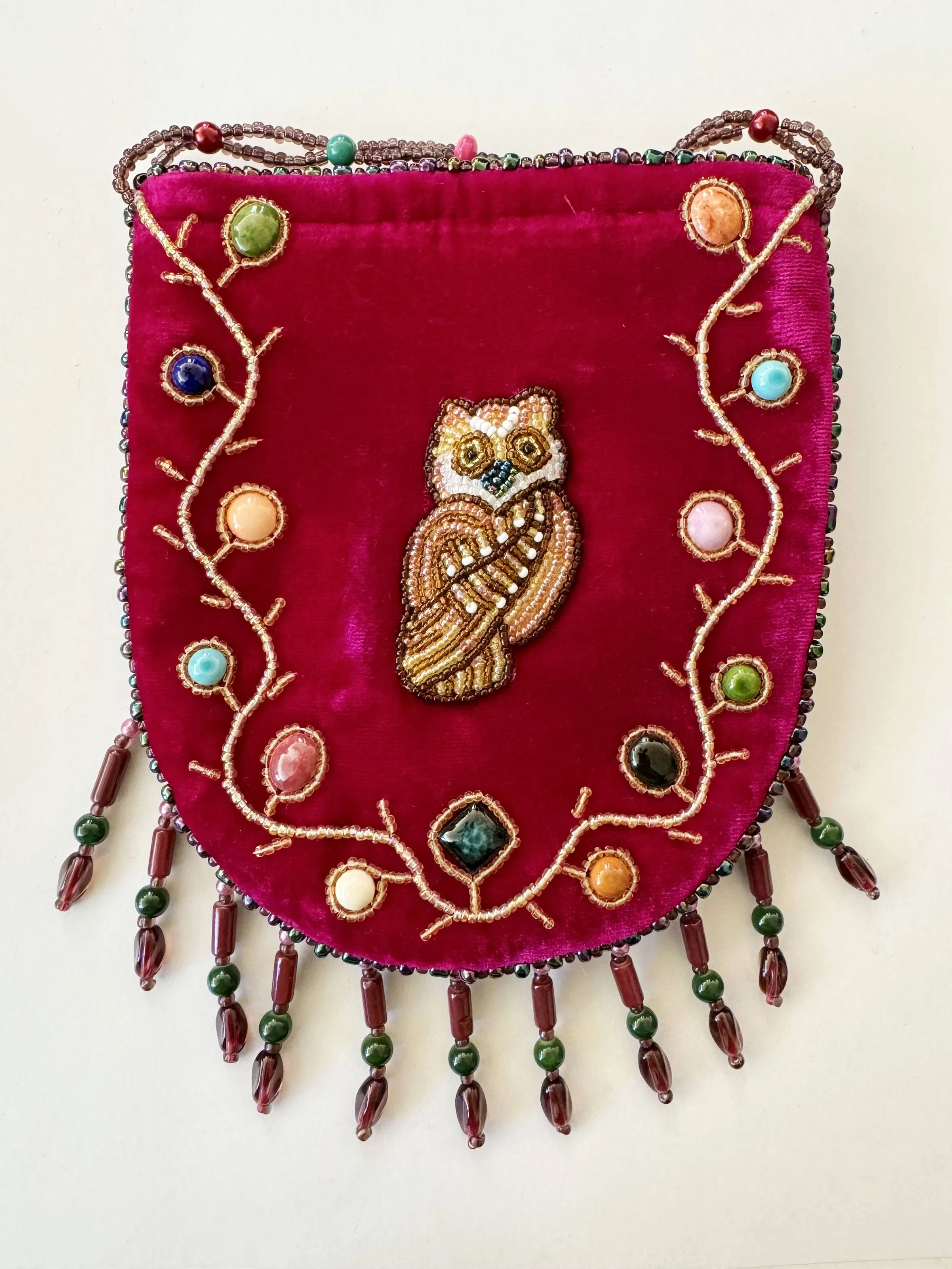 Owl Pattern Velvet Crossbody Mug-Owl