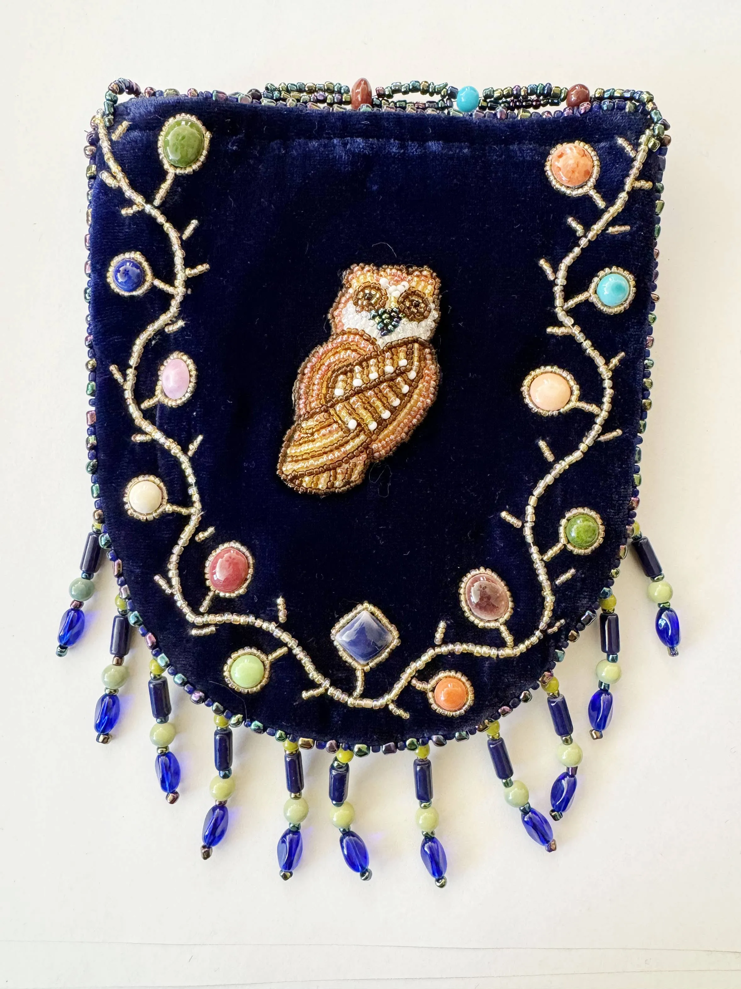 Owl Pattern Velvet Crossbody Mug-Owl