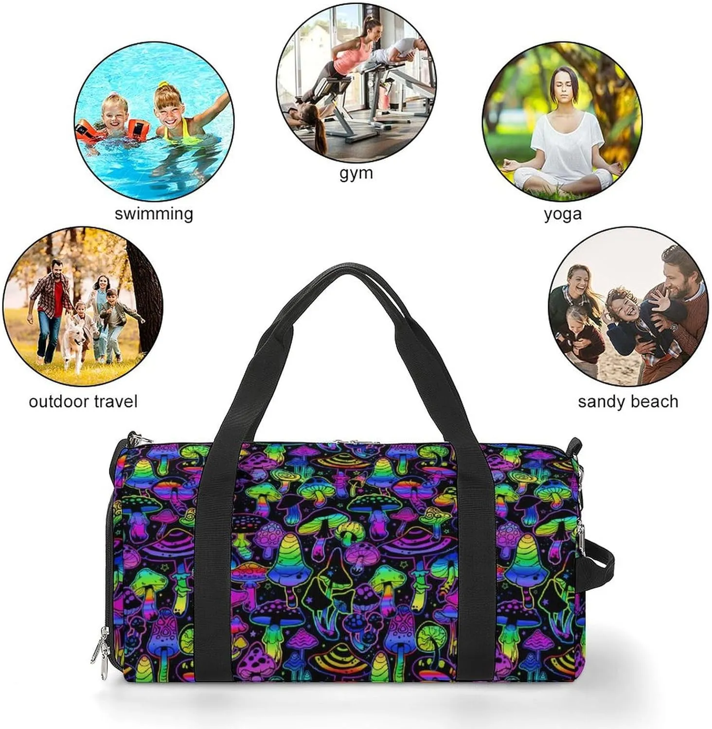 Paisley Navy Blue Pattern Fitness Bag with Large Capacity Backpack And Waterproof Bag