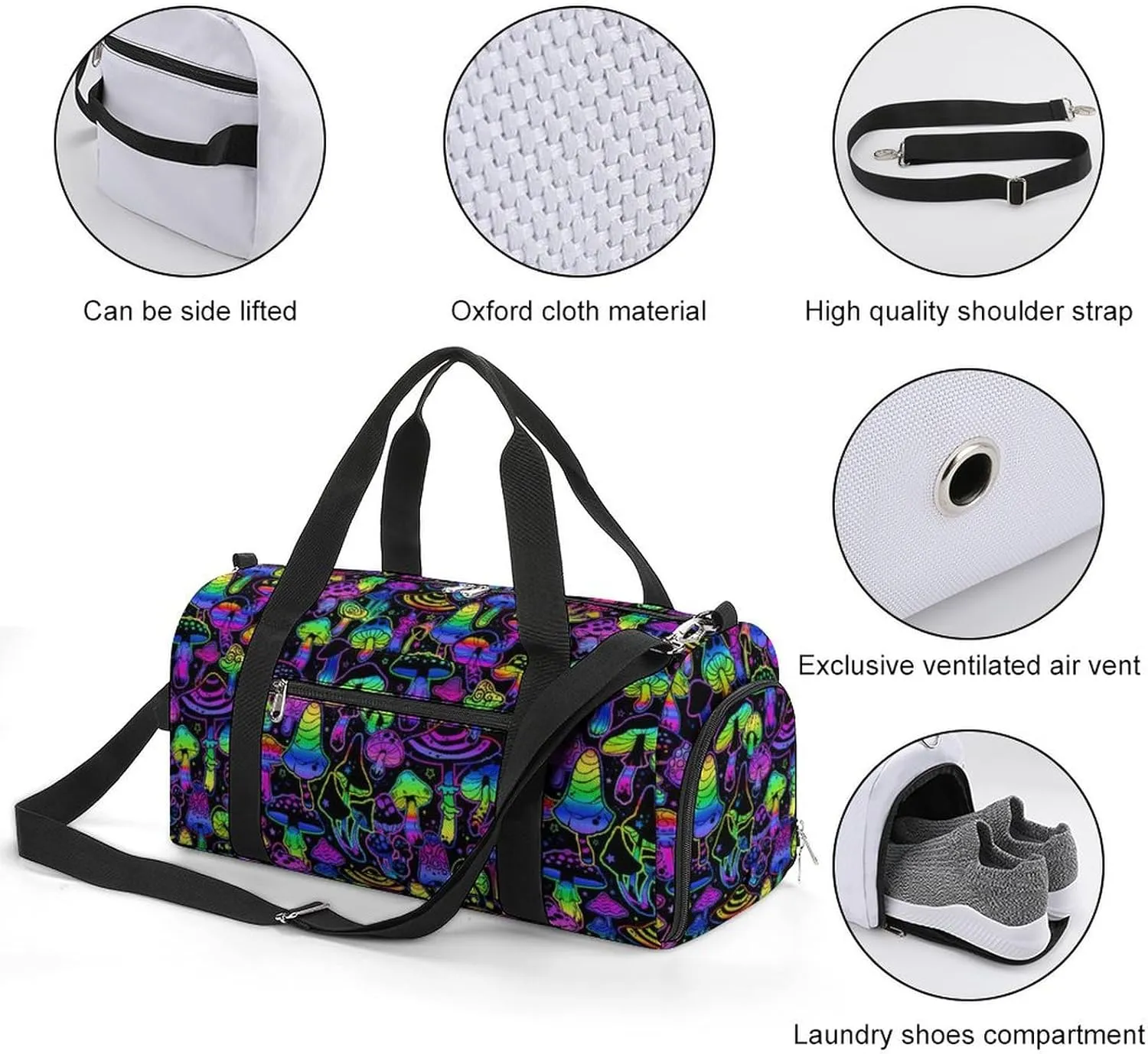 Paisley Navy Blue Pattern Fitness Bag with Large Capacity Backpack And Waterproof Bag